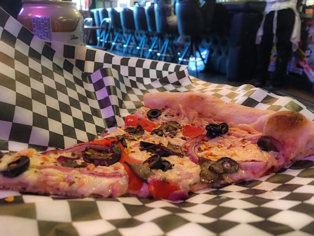 Vegan pizza in Las Vegas just got a new name to add to the roster. Fremont East's Evel Pie serves vegan pizza by the slice. For more vegan dining options in Las Vegas, visit www.vegansbaby.com