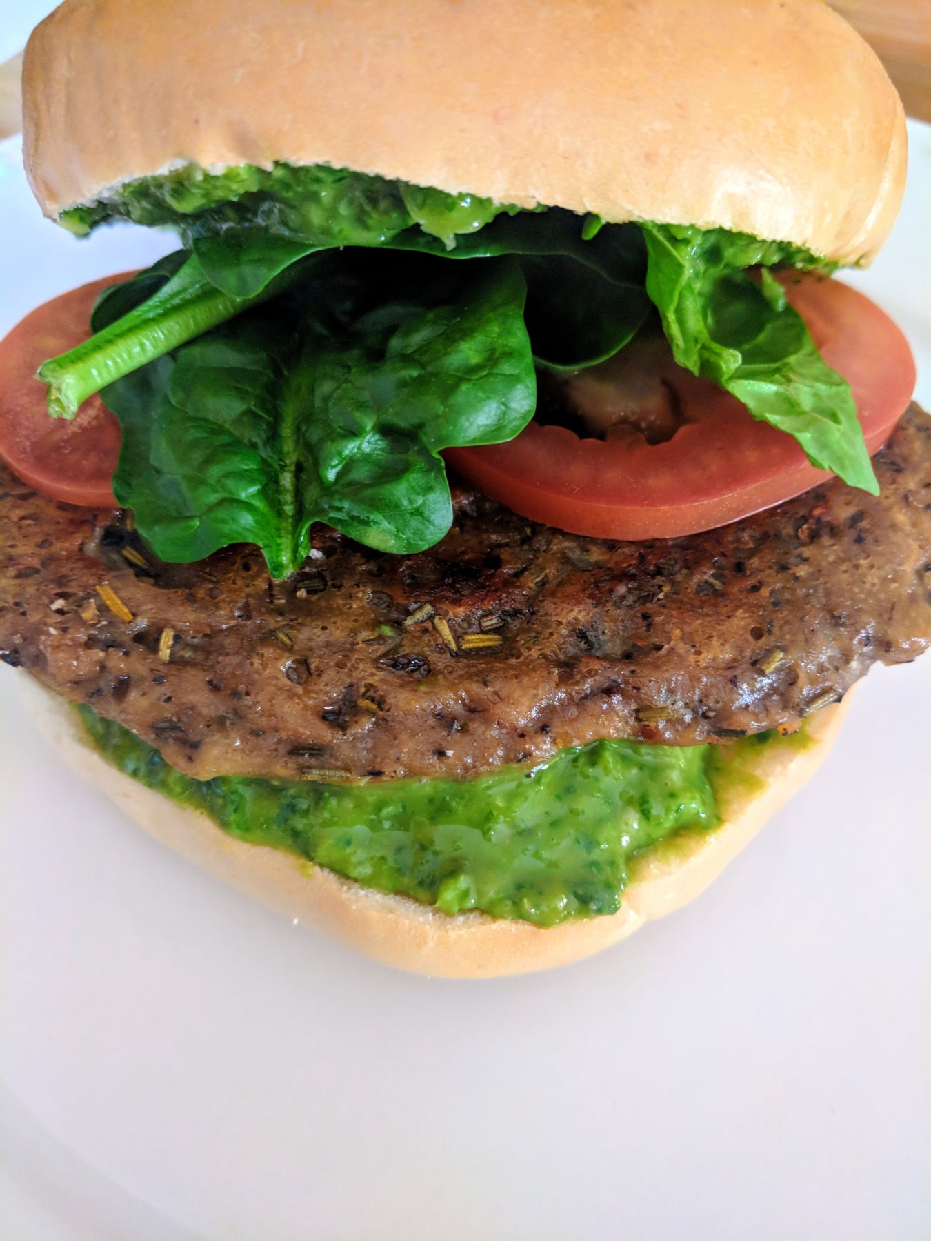 Ruse's Rosemary Sausage and Pesto Bagel Sandwich is available at Boca Park's Sambalatte for a limited time. For more on vegan restaurants in Las Vegas, visit www.vegansbaby.com