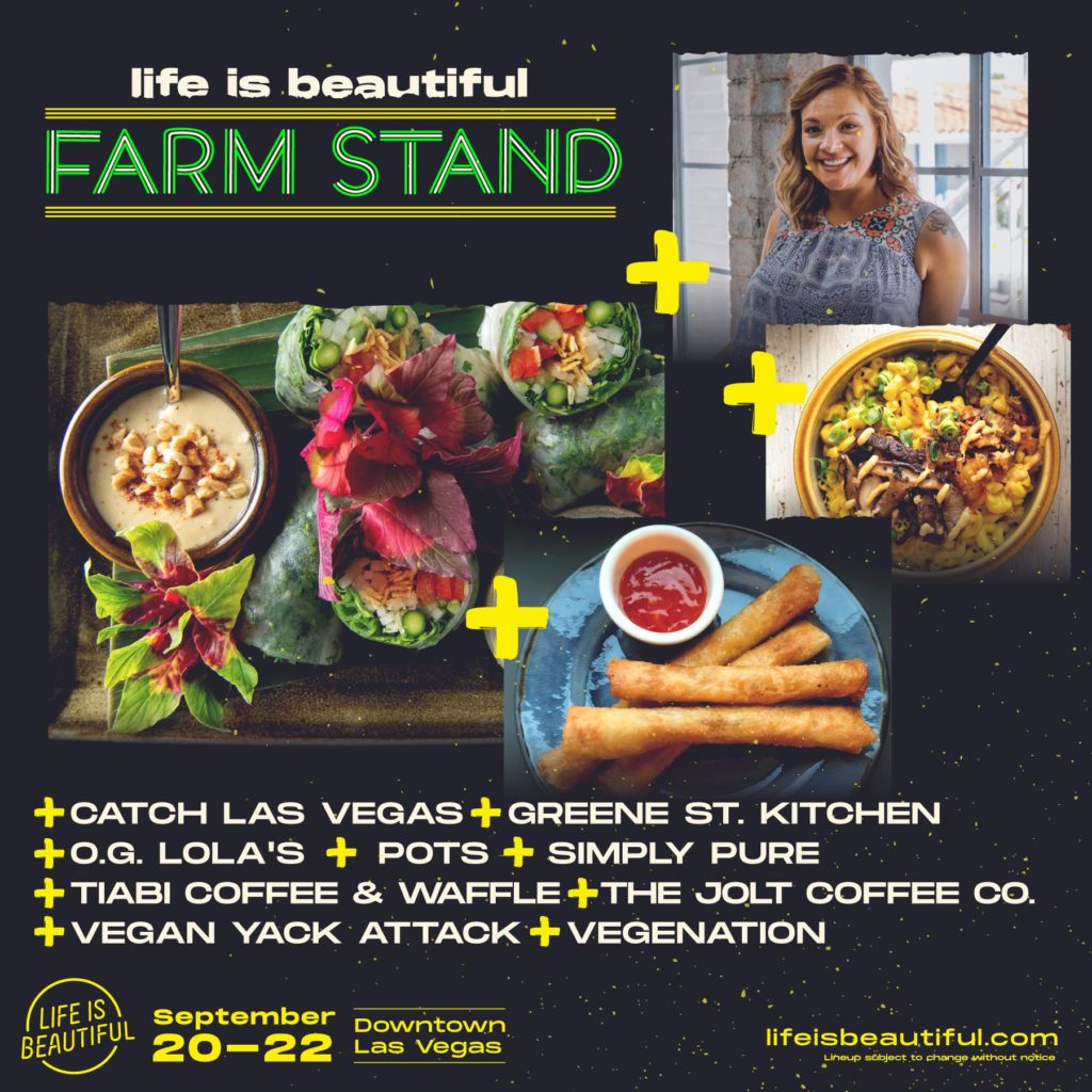 Vegan food guide to Life is Beautiful 2019, including The Farm Stand by Vegans, Baby
